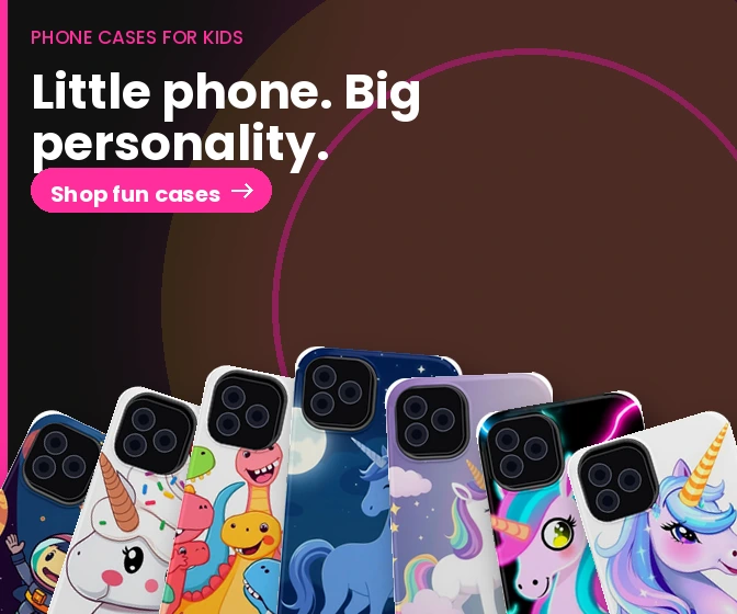 PhoneCasesForKids: Drop-proof, kid-approved cases in 60 fun designs.